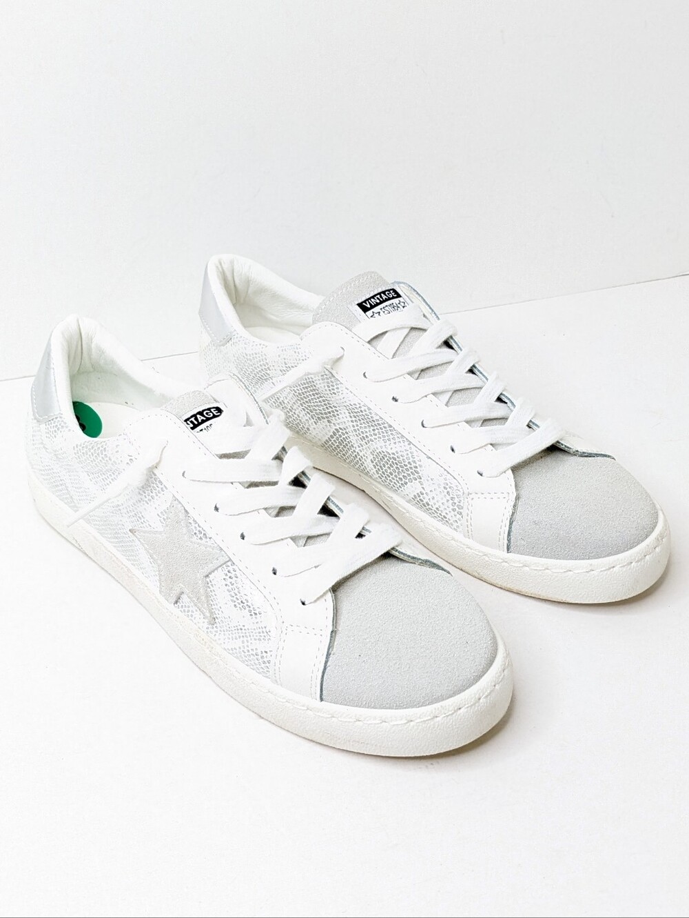 Vintage Havana Carla Casual Sneakers Silver Snake Print Women's 8